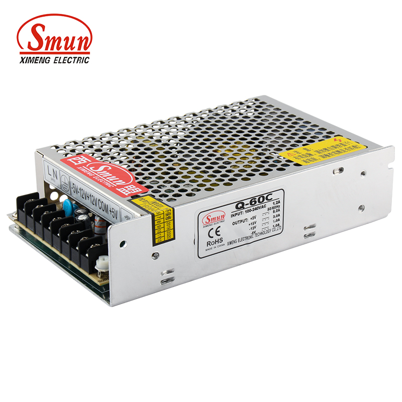 Fuente de alimentación conmutada de salida cuádruple Q-60C 5V6A 15V2A -5V1A -15V1A