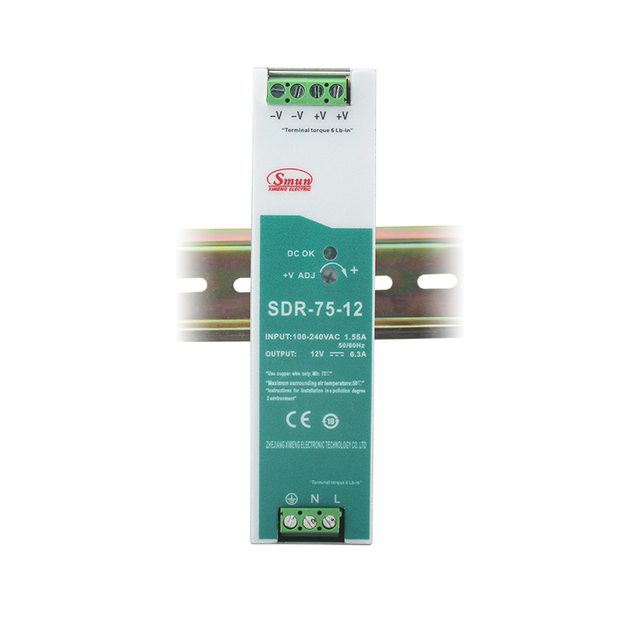 Fuente de alimentación de carril DIN fino SDR-75 de 75 W