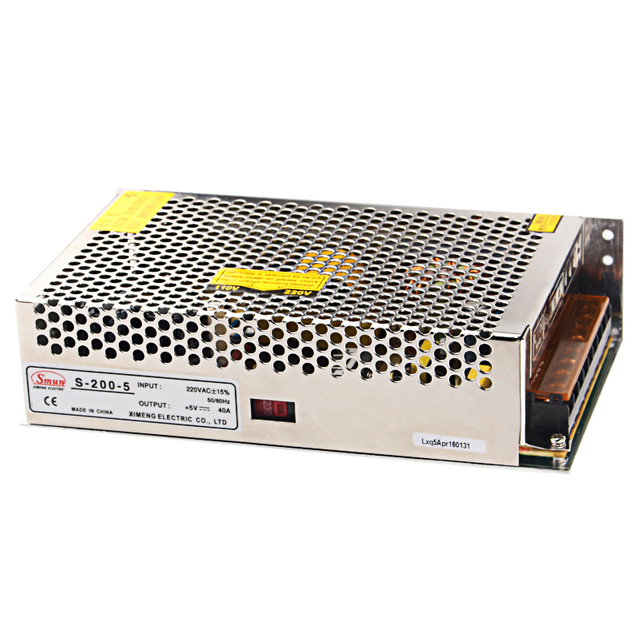 Fuente de alimentación conmutada profesional S-200 200W con caja metálica