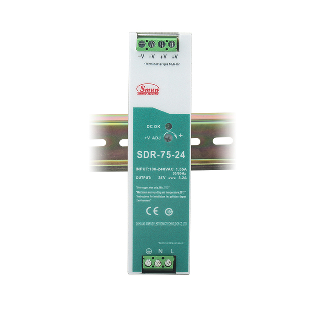 Fuente de alimentación de carril DIN fino SDR-75 de 75 W