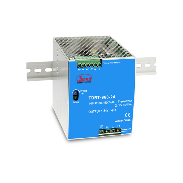 Fuente de alimentación industrial trifásica del carril del dinar de la fuente de alimentación SMPS de la serie TDRT 480W 960W 24V/48V con función PFC