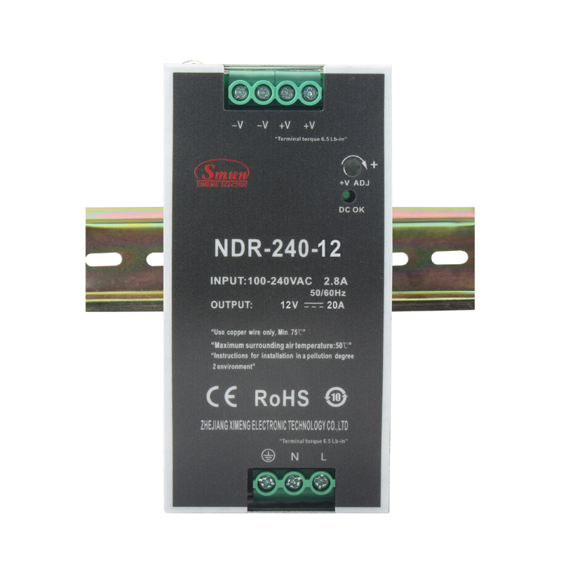 Fuente de alimentación de carril DIN NDR-240 de 240 W