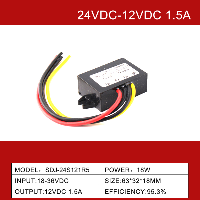 Convertidor reductor de potencia CC-CC reductor no aislado de 24 VCC a 12 VCC de 1,5 A a 100 A