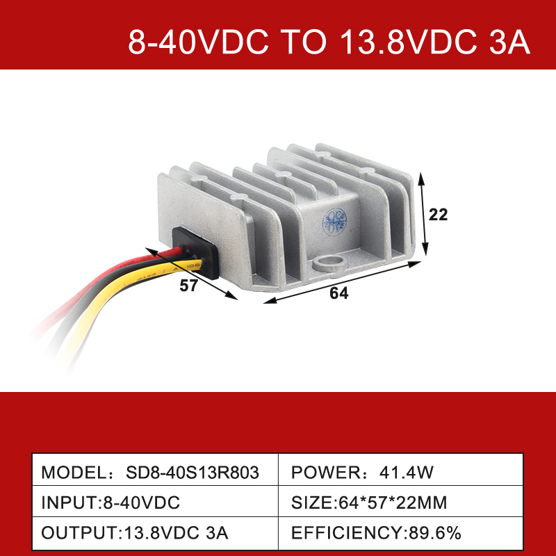 8-40V Entrada 13.8V 3A-55A Salida DC-DC Boost Buck Convertidor de potencia