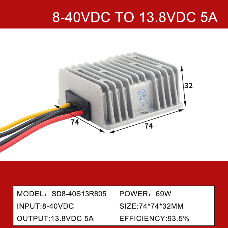 8-40V Entrada 13.8V 3A-55A Salida DC-DC Boost Buck Convertidor de potencia
