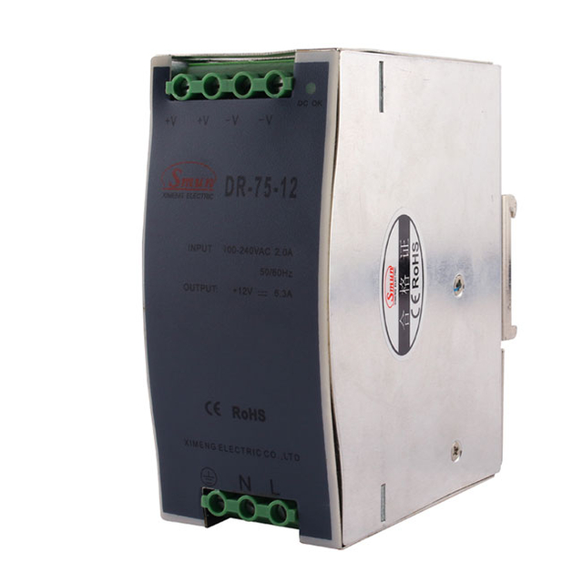 Fuente de alimentación para montaje en carril DIN DR-75 75W
