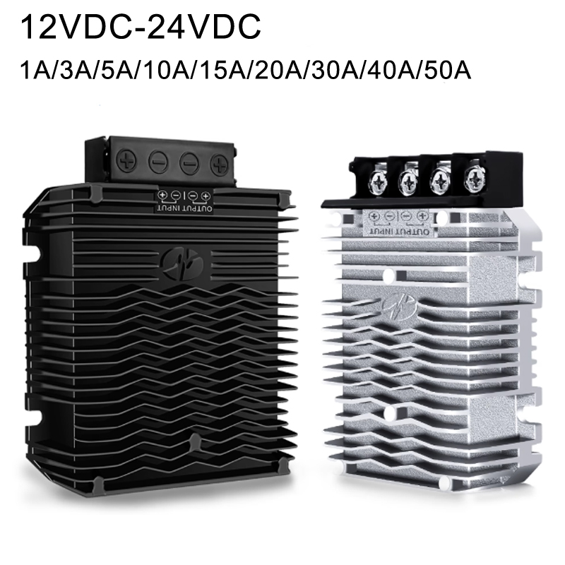 Convertidor DC-DC elevador a prueba de agua IP68 no aislado de 12 VCC a 24 VCC 1-50 A 