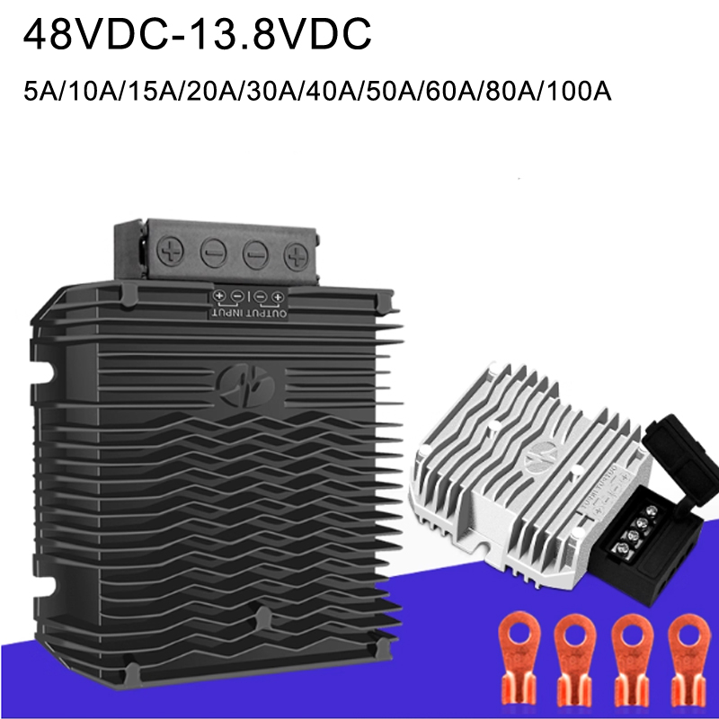 Convertidor CC-CC no aislado IP68 reductor de salida única de 36 V/48 V CC a 13,8 V CC de 5 A a 100 A 