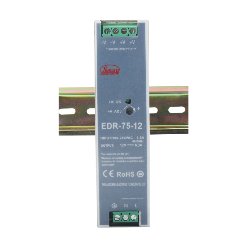 Fuente de alimentación de carril DIN EDR-75 de 75 W