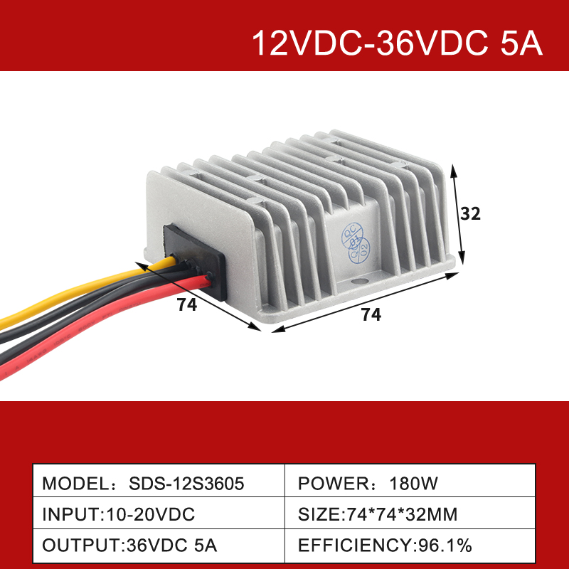 12V a 36V 1A a 30A IP68 Convertidor elevador de potencia para automóvil DC-DC no aislado