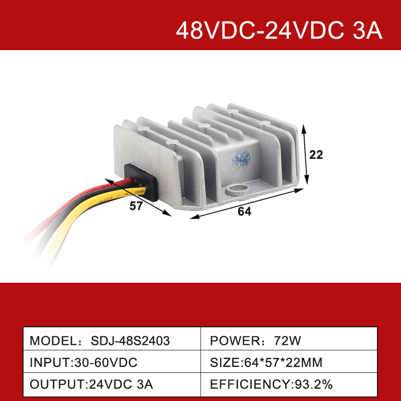 48V a 24V 3A a 85A Convertidor CC/CC reductor Fuente de alimentación impermeable IP68 para sistema solar