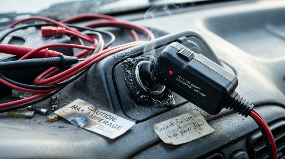 La trampa del amperaje: por qu&eacute; los convertidores de alta potencia pueden derretir los enchufes de los autom&oacute;viles